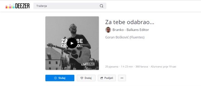 Ovako izgledaju misli jednog glazbenika kada kreira Deezer playlistu “Za tebe odabrao…”