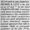 Talking Heads – Tentative Decisions: Demos & Live